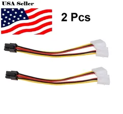 2PCS 4Pin IDE Molex To Serial ATA SATA HDD Power Adapter Cable 6 High Quality