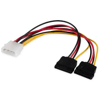 Переходник питания Molex (m) - 2xSATA, 0.15 м, Buro BU-MOLEX-2XSATA 1996632