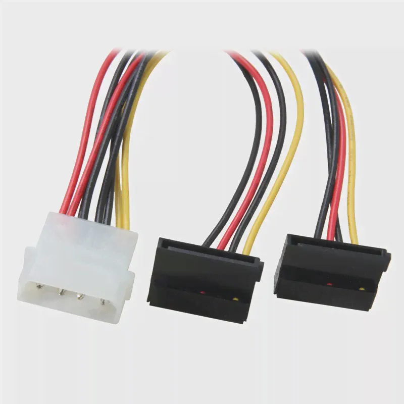 🛍 Адаптер питания Molex SATA, сплиттер разъема питания Molex 4 pin 2 SATA, IDE 4-контактный сплиттер SATA 90 градусов для жесткого диска SSD-2