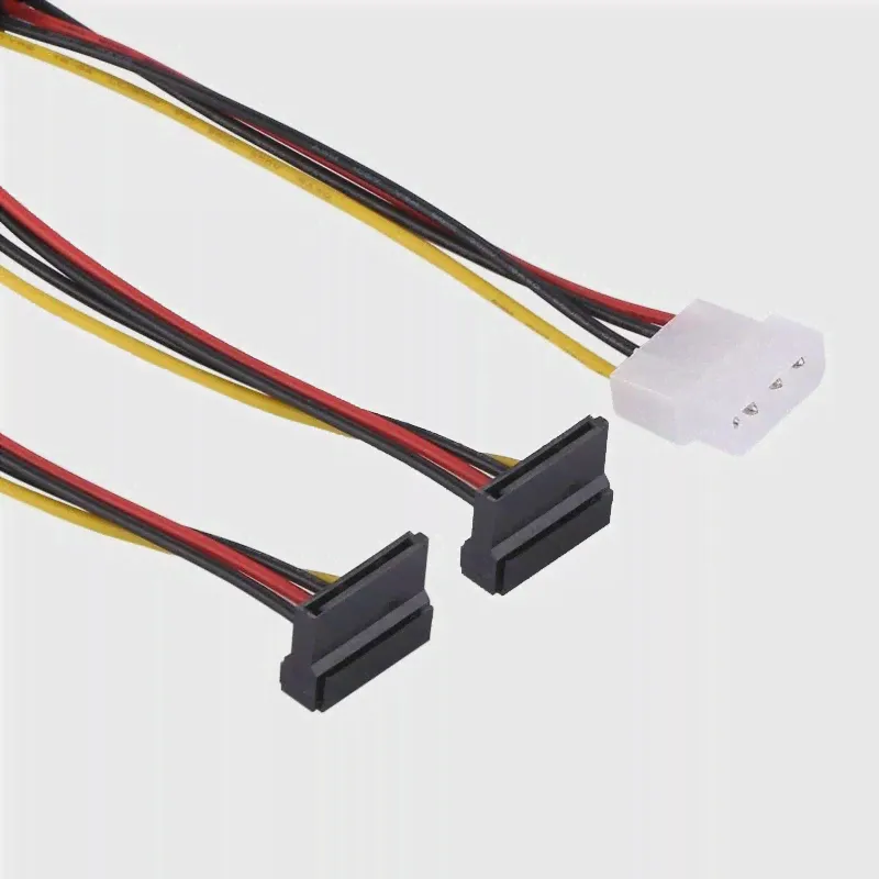 🛍 Адаптер питания Molex SATA, сплиттер разъема питания Molex 4 pin 2 SATA, IDE 4-контактный сплиттер SATA 90 градусов для жесткого диска SSD-0