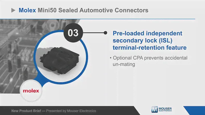 Molex Mini50 Sealed Automotive Connectors | New Product Brief