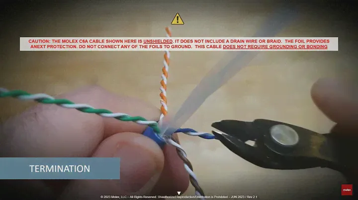 Termination Process: C6A Keystone Jack, U/UTP Cable and 110 tool