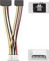 Кабель-переходник Vention Molex 4M/SATA 15F x 2 угол 90 (KDCBB), Кабель-переходник питания Vention MOLEX 4pin M / 2 x SATA 15pin F угол 90