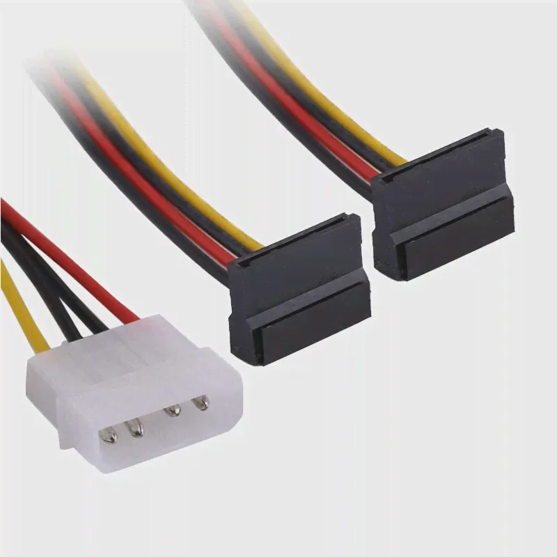 🛍 Адаптер питания Molex SATA, сплиттер разъема питания Molex 4 pin 2 SATA, IDE 4-контактный сплиттер SATA 90 градусов для жесткого диска SSD-1
