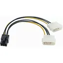 1451649 Exegate EX138937RUS Переходник питания PCI-Express 6pin (от 2х разъемов Molex (IDE) блока питания), 15см Exegate
